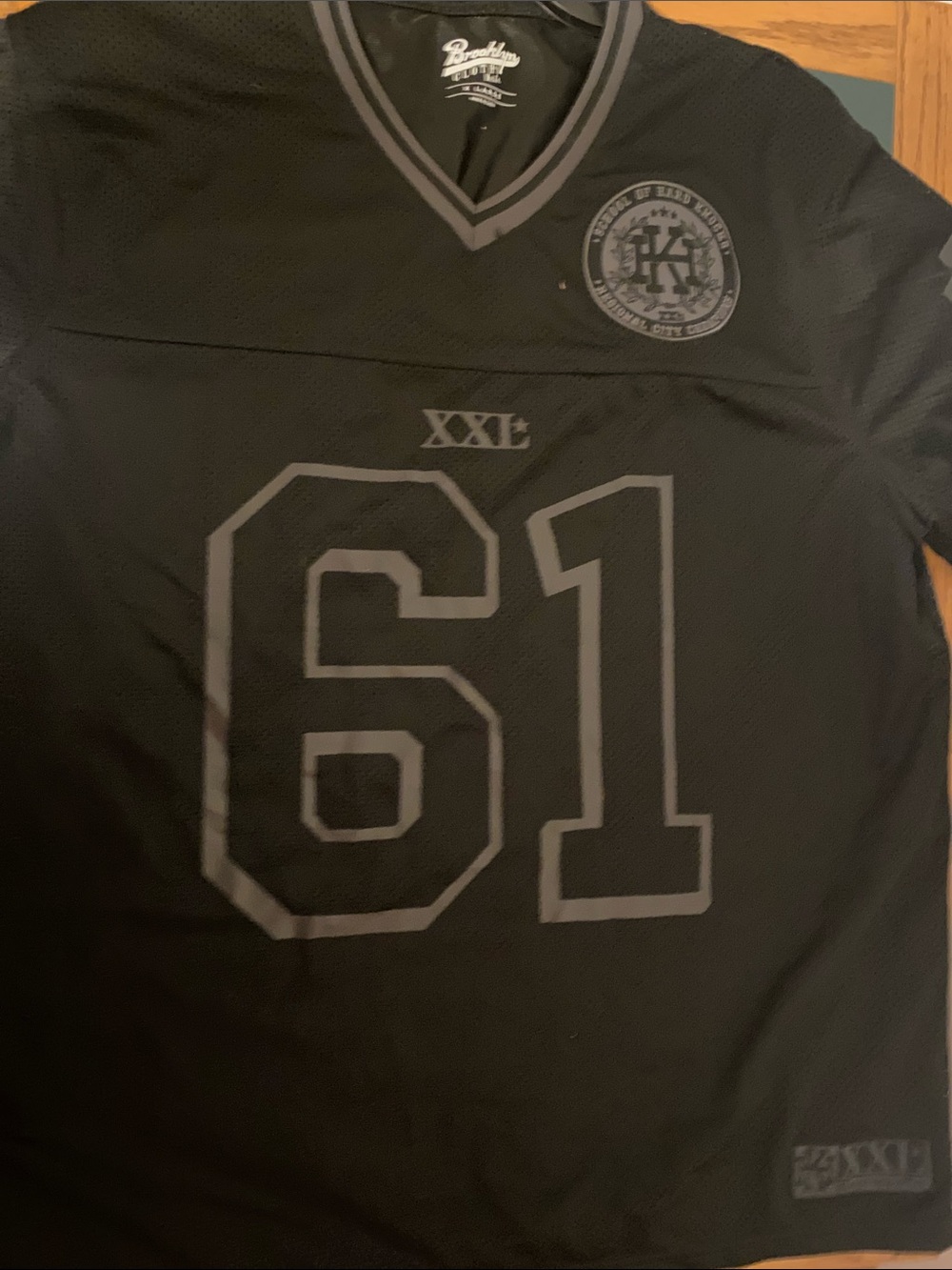 Brooklyn Cloth Black Mesh Shorts with Reflective Number Graphic